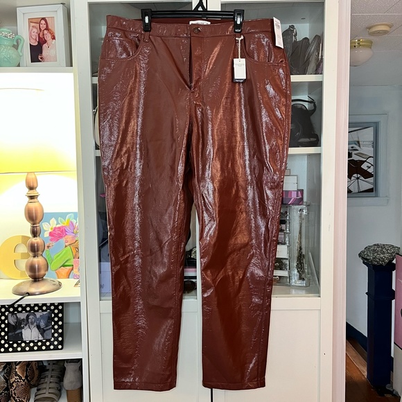 Brown Vegan Leather Abercrombie & Fitch Curve Love Size 35R - Picture 2 of 9